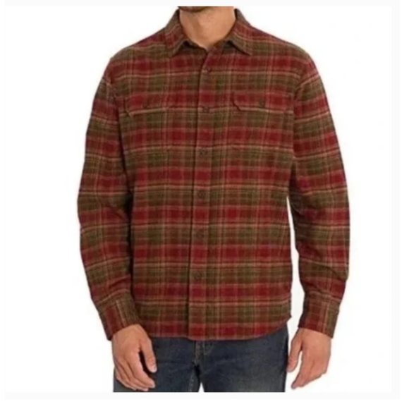 Orvis Big Bear Heavyweight Double Brushed Flannel Button Shirt New W Tags Size L